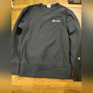 Champion Reverse Weave Mens Small Sweatshirt Navy Blue Casual Warm Up Logo